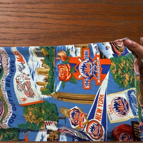 VINTAGE Reyn Spooner New York Mets Shirt Mens XL Blue Hawaiian USA AOP - Picture 8 of 15